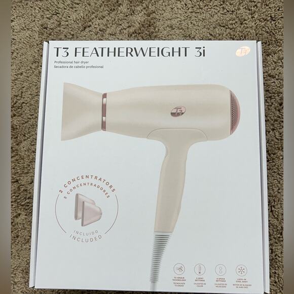NIB T3 FEATHERWEIGHT 3i Hir Dryer Rose Gold / Pink